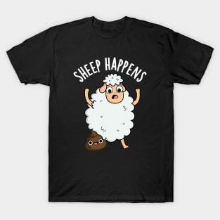 Sheep Happens Funny Poop Puns T-Shirt